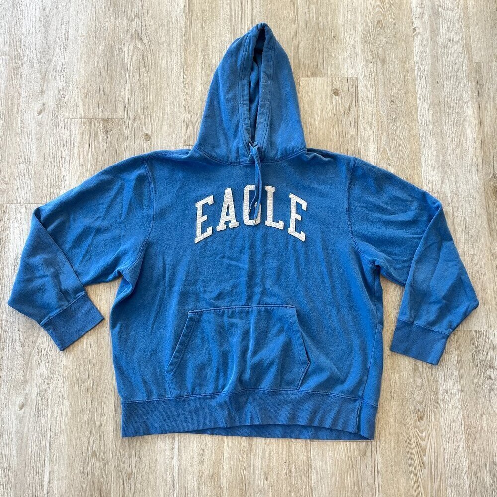 Unisex American Eagle Y2K Blue Hoodie - XXL